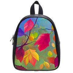 Leaves Foliage Autumn Branch Trees Nature Forest School Bag (small) by Uceng