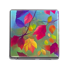 Leaves Foliage Autumn Branch Trees Nature Forest Memory Card Reader (square 5 Slot) by Uceng