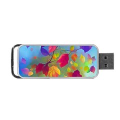 Leaves Foliage Autumn Branch Trees Nature Forest Portable Usb Flash (one Side) by Uceng