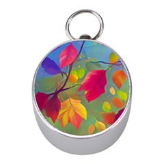 Leaves Foliage Autumn Branch Trees Nature Forest Mini Silver Compasses by Uceng