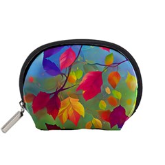 Leaves Foliage Autumn Branch Trees Nature Forest Accessory Pouch (small) by Uceng