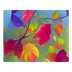 Leaves Foliage Autumn Branch Trees Nature Forest Double Sided Flano Blanket (large) by Uceng