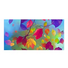 Leaves Foliage Autumn Branch Trees Nature Forest Satin Wrap 35  X 70  by Uceng