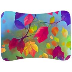 Leaves Foliage Autumn Branch Trees Nature Forest Velour Seat Head Rest Cushion by Uceng