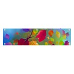 Leaves Foliage Autumn Branch Trees Nature Forest Banner and Sign 4  x 1  Front