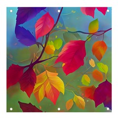 Leaves Foliage Autumn Branch Trees Nature Forest Banner And Sign 4  X 4  by Uceng