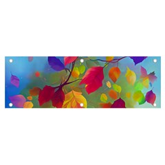 Leaves Foliage Autumn Branch Trees Nature Forest Banner And Sign 6  X 2  by Uceng