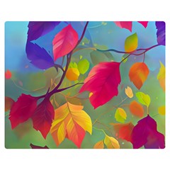 Leaves Foliage Autumn Branch Trees Nature Forest Flano Blanket (medium)