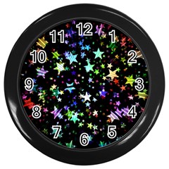 Christmas Star Gloss Lights Light Wall Clock (Black)