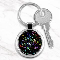 Christmas Star Gloss Lights Light Key Chain (Round)