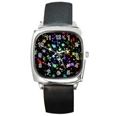 Christmas Star Gloss Lights Light Square Metal Watch