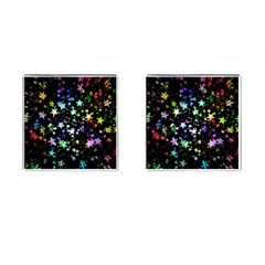 Christmas Star Gloss Lights Light Cufflinks (Square)