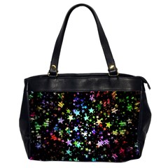 Christmas Star Gloss Lights Light Oversize Office Handbag (2 Sides)