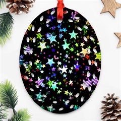 Christmas Star Gloss Lights Light Ornament (Oval Filigree)