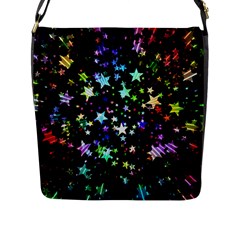 Christmas Star Gloss Lights Light Flap Closure Messenger Bag (L)