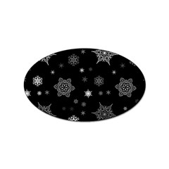 Christmas Snowflake Seamless Pattern With Tiled Falling Snow Sticker (oval) by Uceng