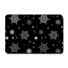 Christmas Snowflake Seamless Pattern With Tiled Falling Snow Small Doormat by Uceng