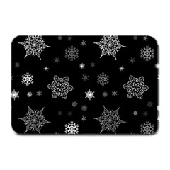 Christmas Snowflake Seamless Pattern With Tiled Falling Snow Plate Mats by Uceng