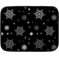 Christmas Snowflake Seamless Pattern With Tiled Falling Snow Double Sided Fleece Blanket (mini) by Uceng