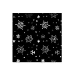 Christmas Snowflake Seamless Pattern With Tiled Falling Snow Satin Bandana Scarf 22  X 22  by Uceng