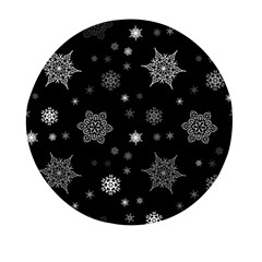 Christmas Snowflake Seamless Pattern With Tiled Falling Snow Mini Round Pill Box (pack Of 5)