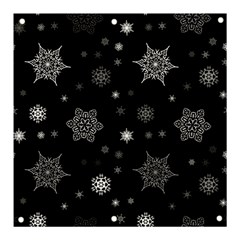 Christmas Snowflake Seamless Pattern With Tiled Falling Snow Banner And Sign 3  X 3  by Uceng