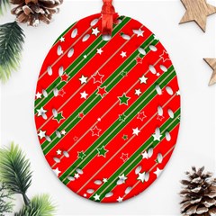 Christmas Paper Star Texture Ornament (oval Filigree) by Uceng