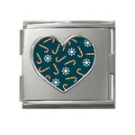 Christmas Seamless Pattern With Candies Snowflakes Mega Link Heart Italian Charm (18mm) Front