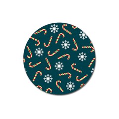 Christmas Seamless Pattern With Candies Snowflakes Magnet 3  (round) by Uceng