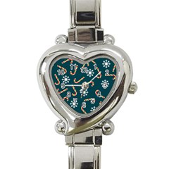 Christmas Seamless Pattern With Candies Snowflakes Heart Italian Charm Watch by Uceng