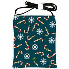 Christmas Seamless Pattern With Candies Snowflakes Shoulder Sling Bag by Uceng