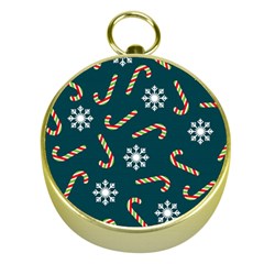 Christmas Seamless Pattern With Candies Snowflakes Gold Compasses by Uceng