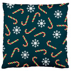 Christmas Seamless Pattern With Candies Snowflakes Standard Flano Cushion Case (two Sides) by Uceng