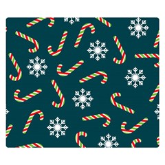 Christmas Seamless Pattern With Candies Snowflakes Double Sided Flano Blanket (small) by Uceng