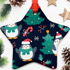 Colorful Funny Christmas Pattern Ornament (star) by Uceng