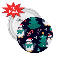 Colorful Funny Christmas Pattern 2 25  Buttons (10 Pack)  by Uceng