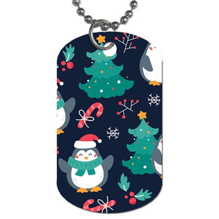 Colorful Funny Christmas Pattern Dog Tag (Two Sides)