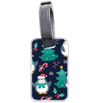 Colorful Funny Christmas Pattern Luggage Tag (two sides) Front