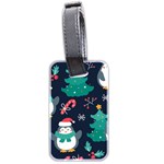 Colorful Funny Christmas Pattern Luggage Tag (two sides) Back