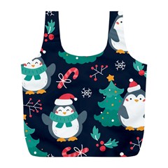 Colorful Funny Christmas Pattern Full Print Recycle Bag (l) by Uceng