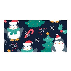 Colorful Funny Christmas Pattern Satin Wrap 35  X 70  by Uceng