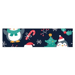 Colorful Funny Christmas Pattern Oblong Satin Scarf (16  X 60 ) by Uceng