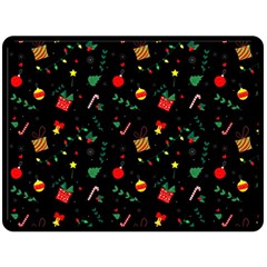 Christmas Pattern Texture Colorful Wallpaper Double Sided Fleece Blanket (large)