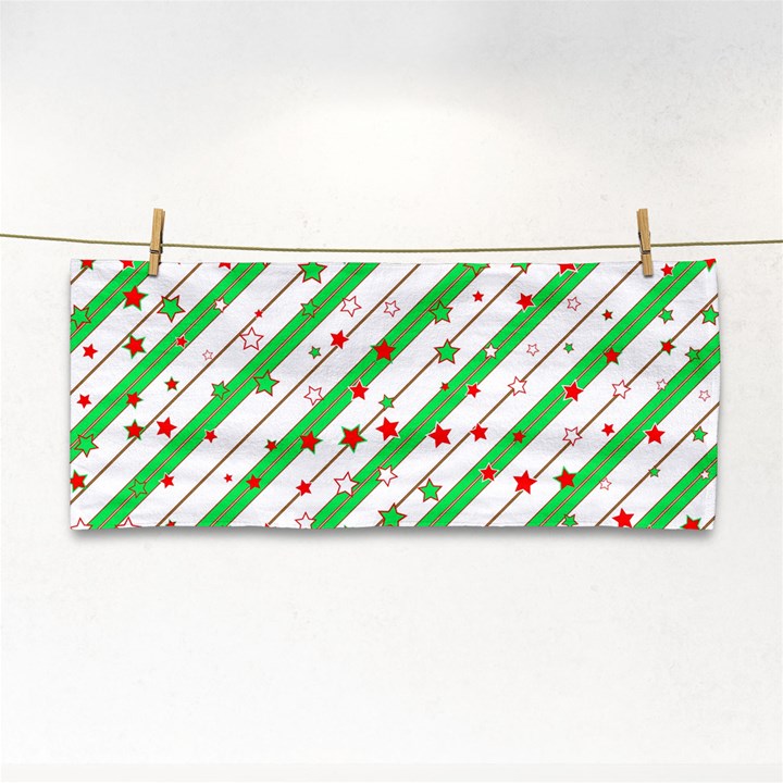 Christmas Paper Stars Pattern Texture Background Colorful Colors Seamless Hand Towel