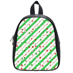 Christmas Paper Stars Pattern Texture Background Colorful Colors Seamless School Bag (small) by Uceng