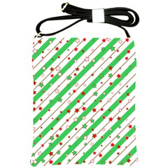 Christmas Paper Stars Pattern Texture Background Colorful Colors Seamless Shoulder Sling Bag by Uceng