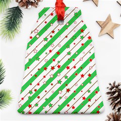 Christmas Paper Stars Pattern Texture Background Colorful Colors Seamless Bell Ornament (two Sides)