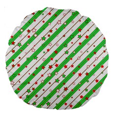 Christmas Paper Stars Pattern Texture Background Colorful Colors Seamless Large 18  Premium Round Cushions