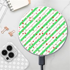 Christmas Paper Stars Pattern Texture Background Colorful Colors Seamless Wireless Charger by Uceng