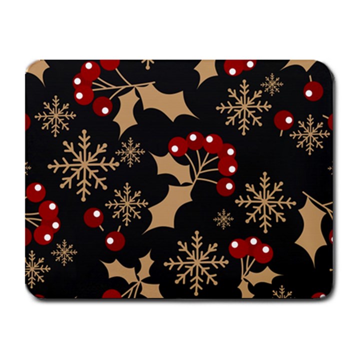 Christmas Pattern With Snowflakes Berries Small Mousepad